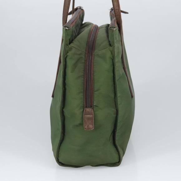 PRADA Shoulder Bag Nylon Leather Khaki Brown Silver Auth bs20160 - Picture 4 of 16